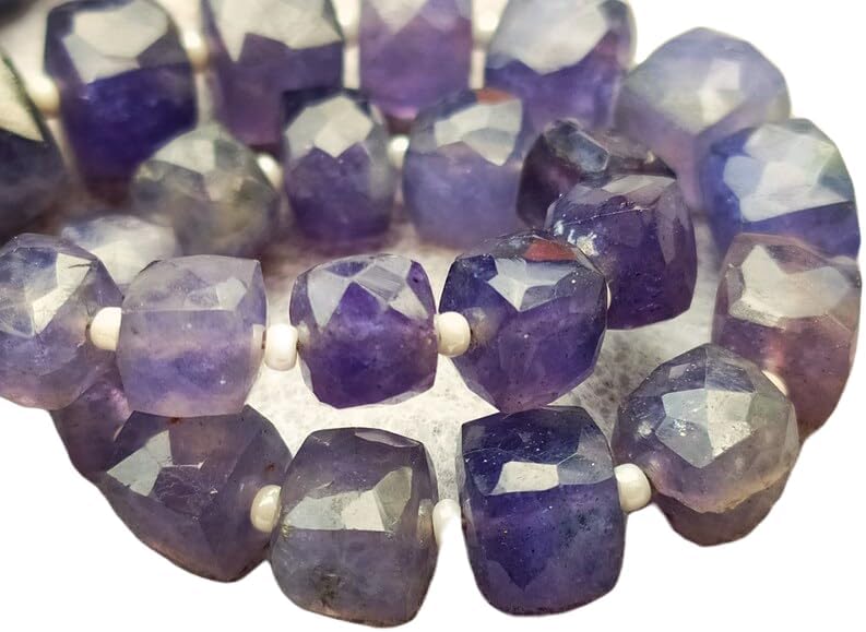 13 inch Strand of Natural gem Iolite, 6-9mm Box Faceted Beads for DIY Jewelry Making. | Beads_04911
