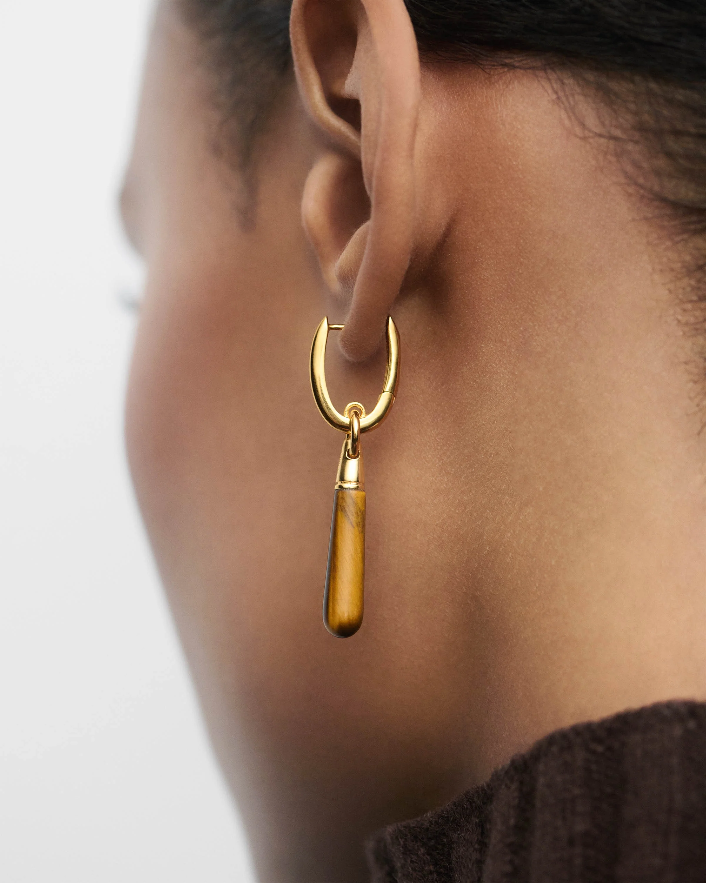 Tiger Eye large Jupiter single hoop