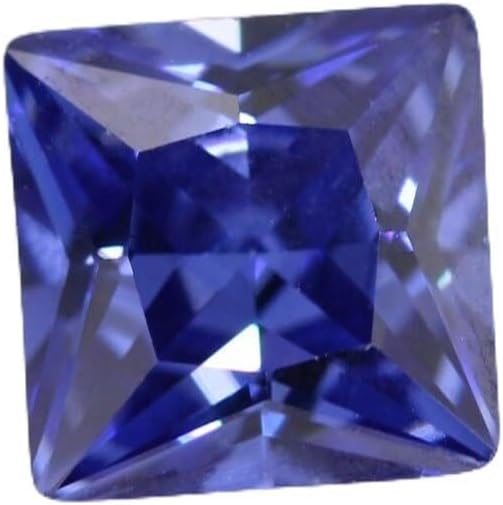 Cubic Zirconia Stone Multicolor Square Shape Princess Cut Loose Cz Stones Synthetic Gems Beads for Jewelry 2X2-14X14Mm Aaaaa - (Color: Tanzanite/Size: 6X6Mm 50Pcs)