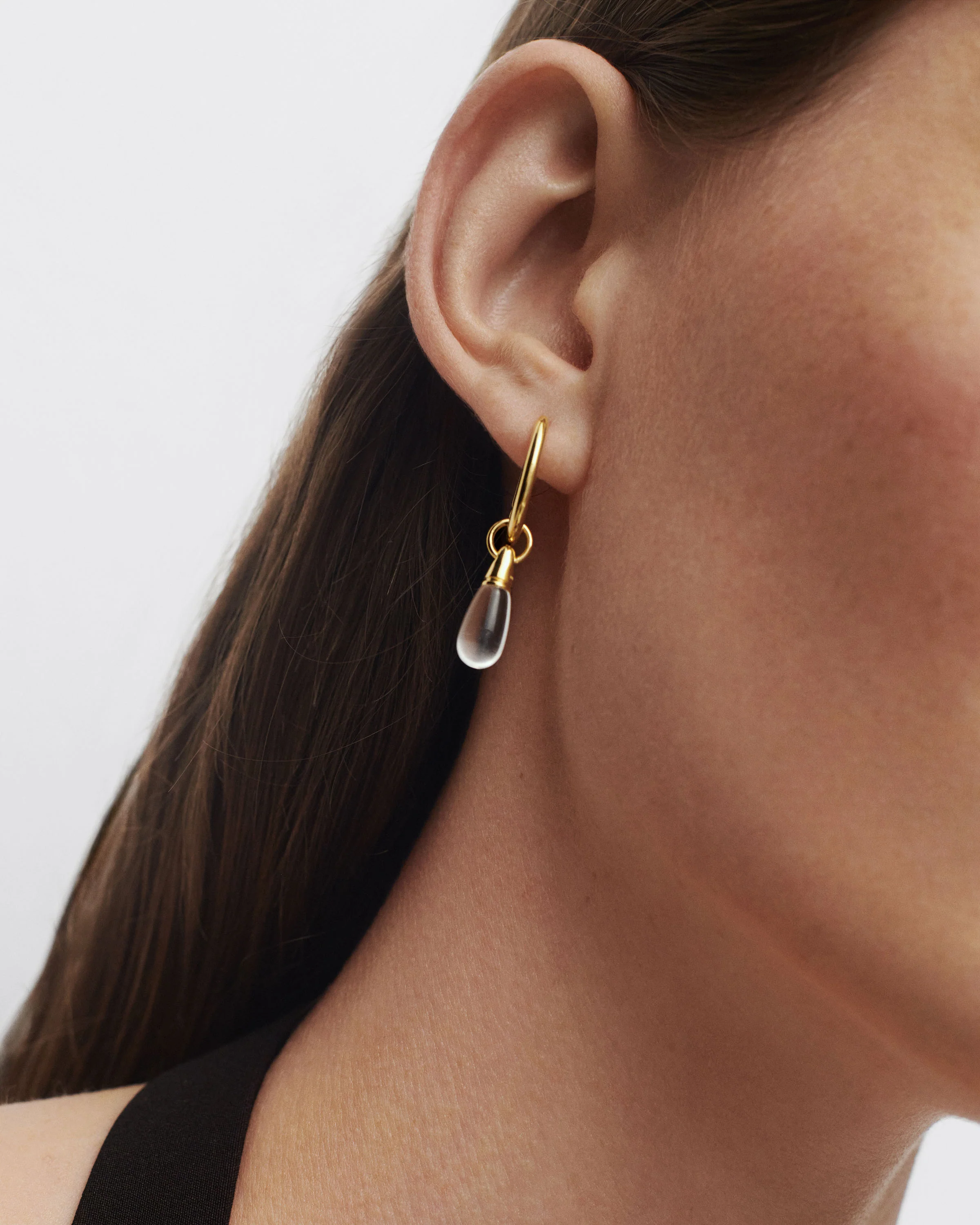 Rock crystal Jupiter single hoop