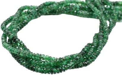 Natural Zambian Emerald Faceted Beads,Emerald Rondelle Beads,Graduated Size Beads,Emerald Bead Strand,Jewelry Making Bead,18 to 20 inch Long CHIK-STNRD-37210