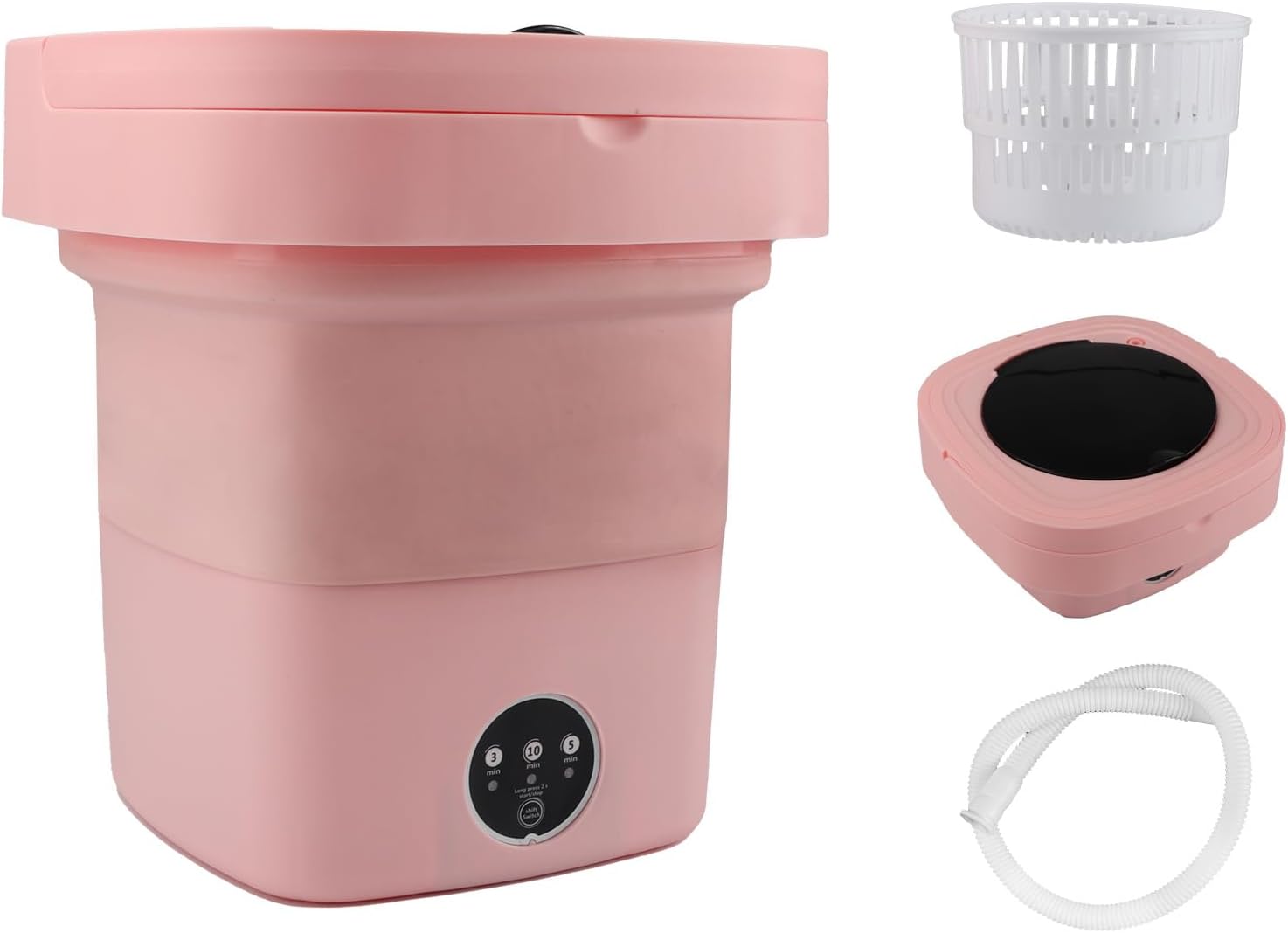 Qivine Small Washing Machine Portable, 8.5L Foldable Portable Washing Machine and Dryer for Underwear, Collapsible Countertop Washing Machine Mini Laundry Machine for Apartment