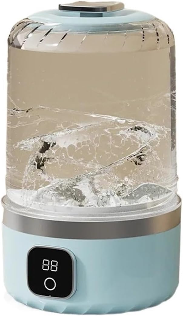 Compact Laundry. Cordless Electric Washing Machine Charging 2-speed Adjustment For Travel Socks Underwear Small Portable Washing Machine .Portable(Blue)