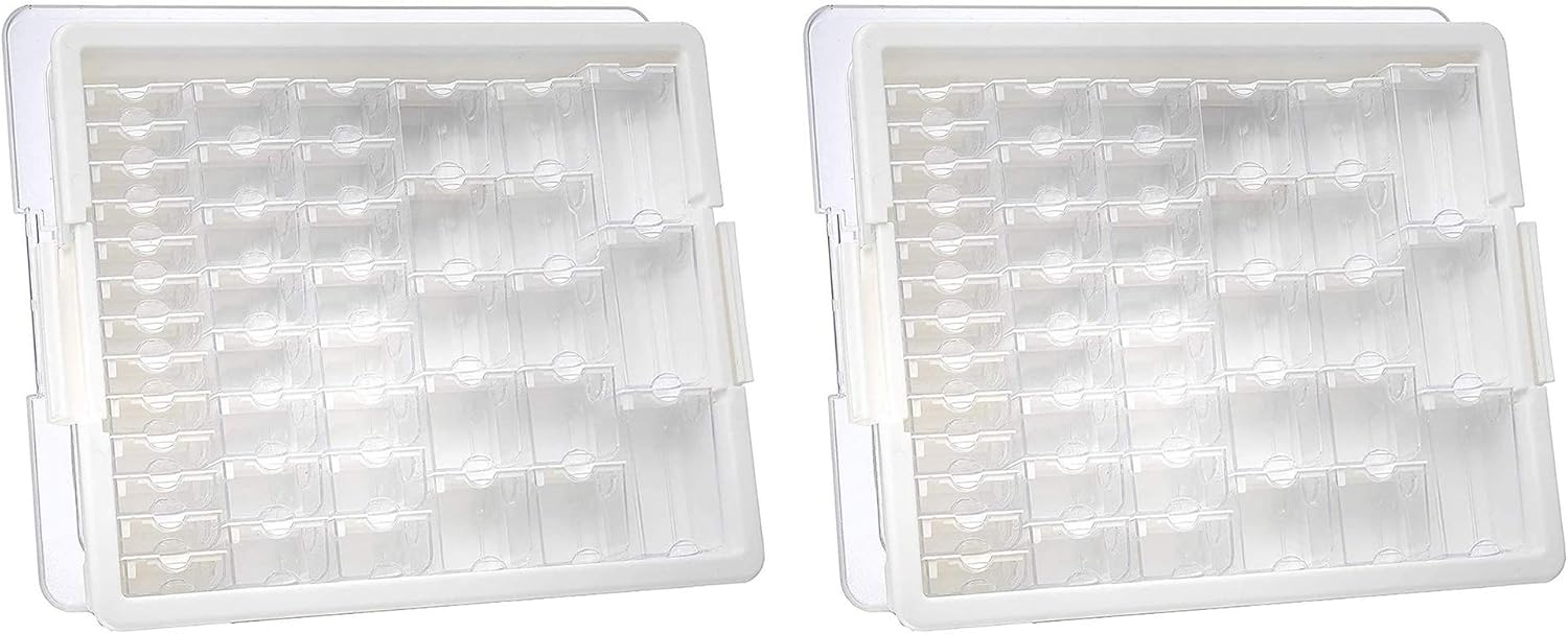 Elizabeth Ward 45 Piece Assorted Portable Diamond Painting Storage and Bead Organizer with 42 Variable Sized Containers, 2 Pack