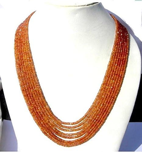 sapphire multi strand necklace - 8 strnads finest songea sapphire micro faceted rondelle beads 17-19