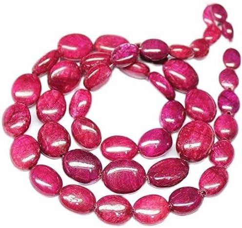 1 Strand red Ruby Oval Smooth 16'' Long Strand Gemstone Beads, Jewelry Supplies for Jewelry Making, Bulk Beads, for Meditation Jewellery for Reiki Healing Mystic Gemstone 13mm to 5mm