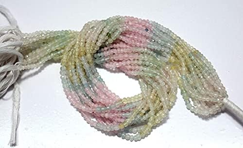 BEADS GEMSTONE 5 Strands Wholesale Lot 4mm Multi Aquamarine Faceted Rondelle Beads, AAA Multi Moonstone Rondelles, Gemstone Beads, 4mm 13.5 Inch Strand Code-HIGH-24352