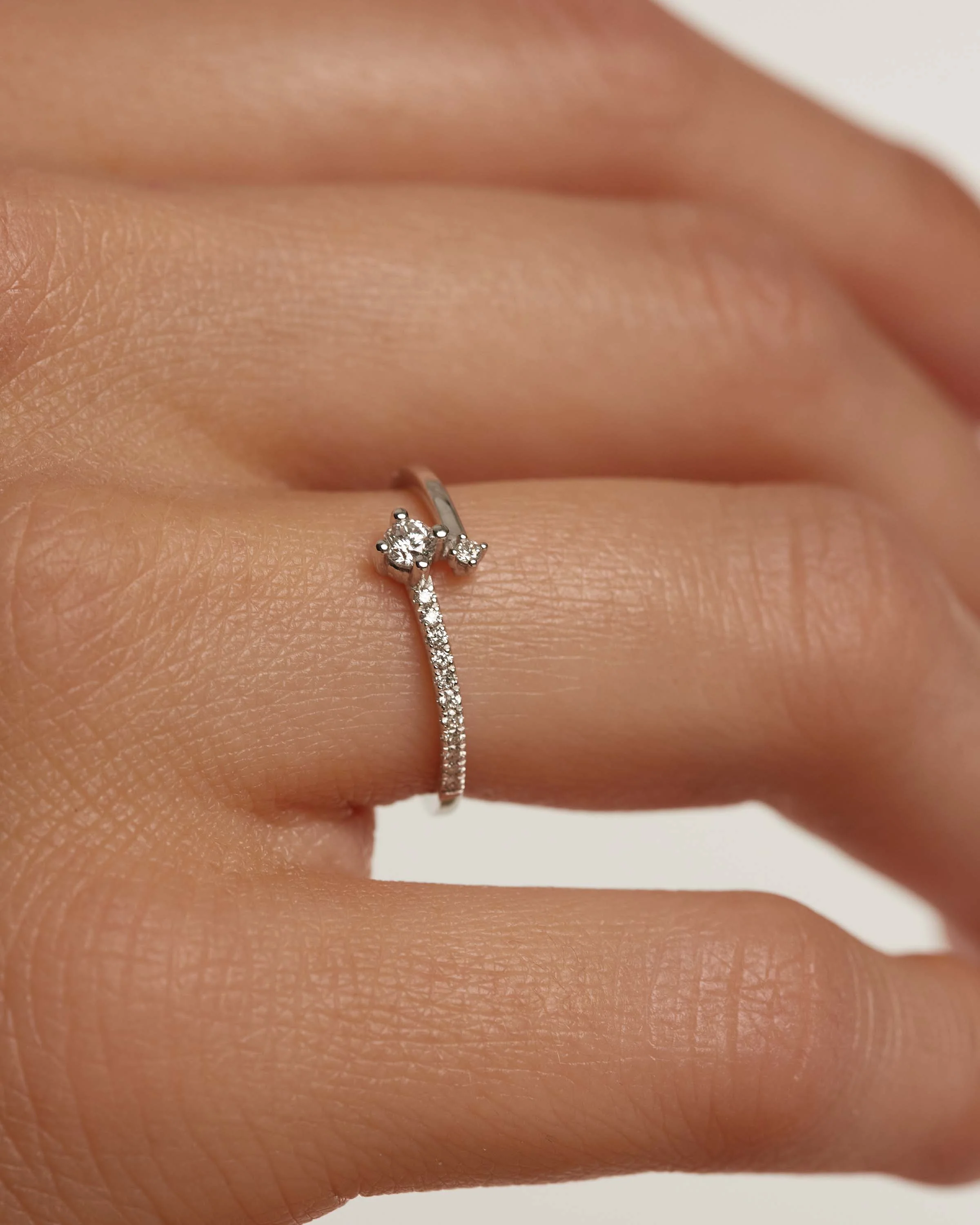 Diamonds and White Gold Swing Ring