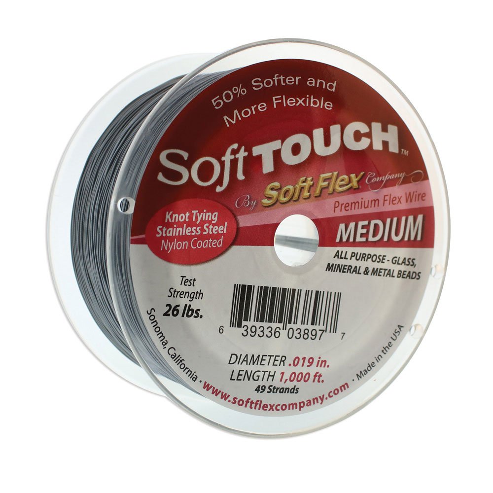 Soft Flex 49 Strand Medium Beading Wire .019 Inch Thick, 1000 Ft