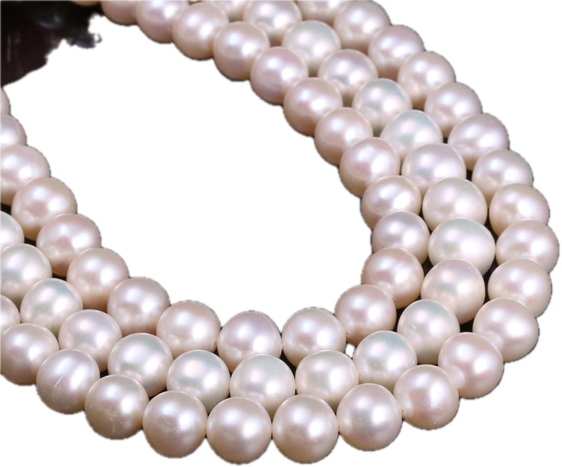 8-9mm Natural Freshwater Pearl Spacer Beads for DIY Jewelry Making - For Women's Necklaces and Accessories - (Color: White/Size: 8-9mm)