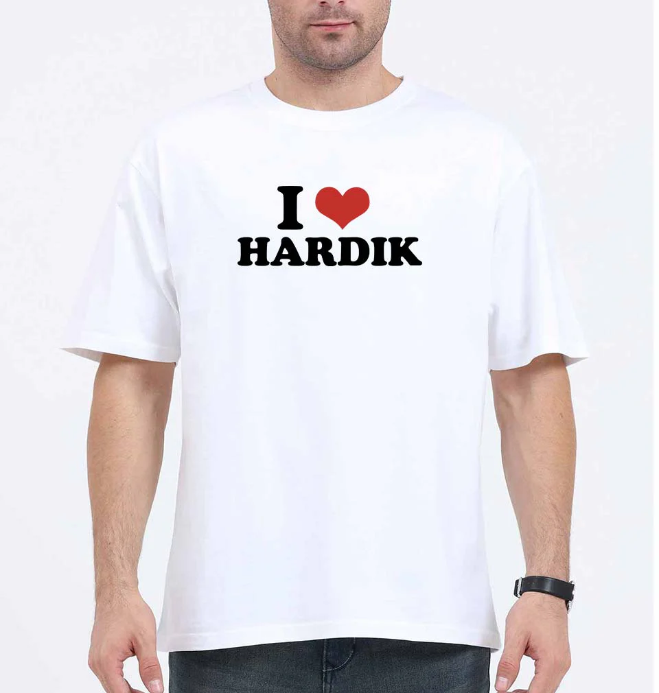I LOVE HARDIK Oversized T-Shirt for Men