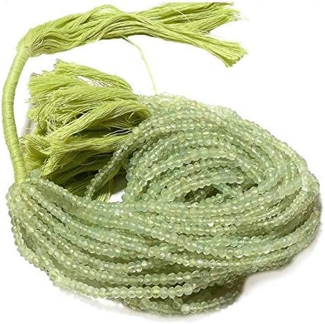 50 Strands Wholesale 3mm Prehnite Beads, Faceted Rondelle Beads, Prehnite Gemstone Beads, 13.5 Inch Strand