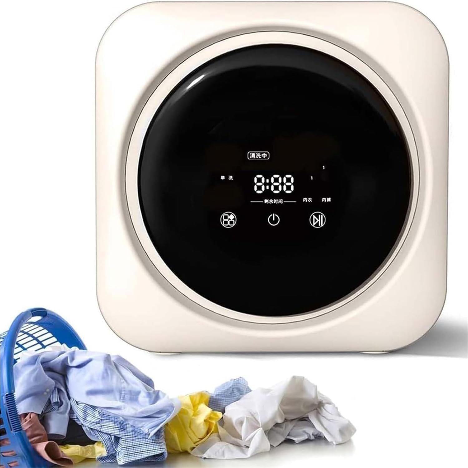 Portable Clothes Washing Machines, Wall Mounted Mini Washing Machine with LCD Control Panel, 2 in 1 Washer and Dryer Combo, Washing Capacity 0.3kg for Small Clothes, Underwear or Socks.(Wall mount)