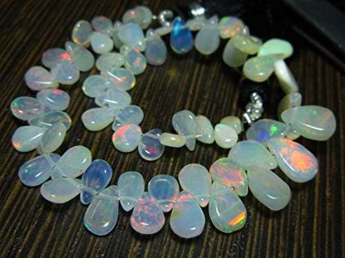 AAA-Ethiopian Welo Opal Smooth Pear Briolettes- 7 Inch Long Strand -Stones Measure- 4x5-5x9mm Code-HIGH-7129