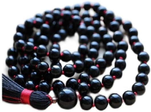 Natural Sheen Obsidian 8mm 108 Mala Beads, Spiritual, Meditation Beads, Reiki, Japa Mala, Buddhist Prayer Beads, Yoga Bracelet, healing beads LKMALA-RRGU-2932