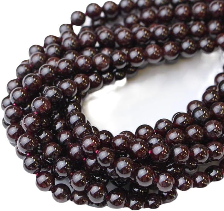 13 inch Strand of Natural gem Garnet, 8 mm Round Smooth Beads for DIY Jewelry Making. | Beads_03748