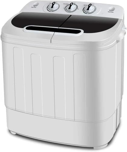Portable Mini Twin Tub Washing Machine and Dryer Combo, 13 lbs Capacity, Compact Laundry Washer