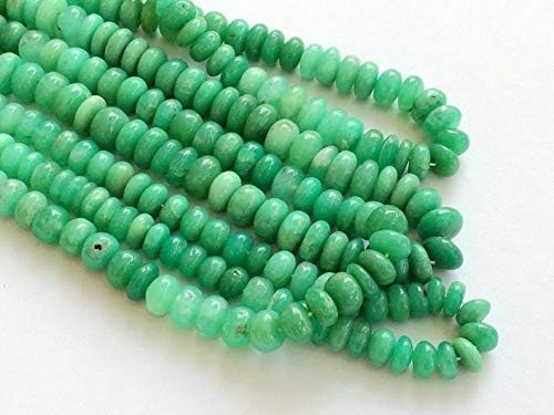 Chrysoprase Plain Rondelles, Shaded Green Chrysoprase Beads, Chrysoprase Necklace, Chrysophase Rondelle 9-11mm, 13 Inch Strand