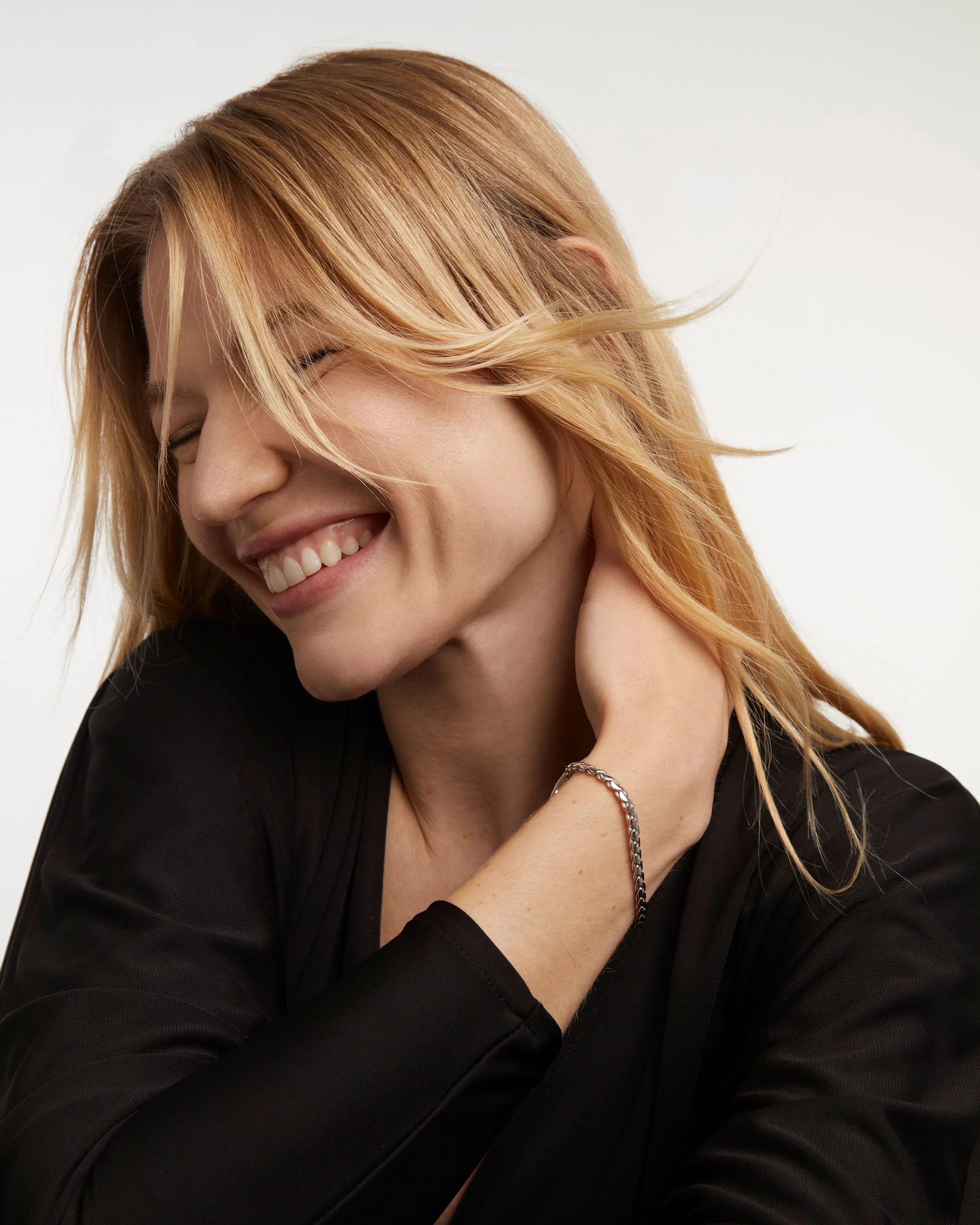 Large Serpentine Silver Chain Bracelet