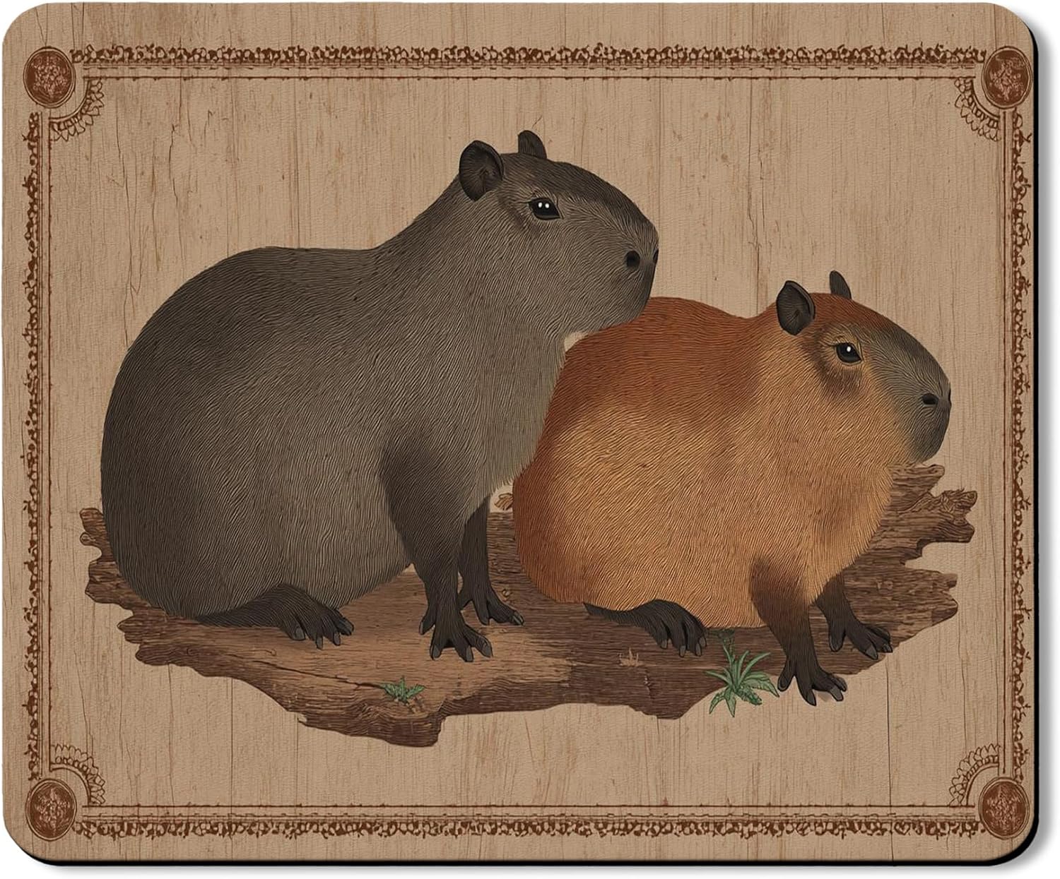 Capybara Washer Dryer Top Protector Mat, Vintage Animal Pattern Laundry Machine Dust Cover, Nature-Themed Rubber Anti-slip Waterproof Washing Machine Mats for Laundry Room 20x24 Inch