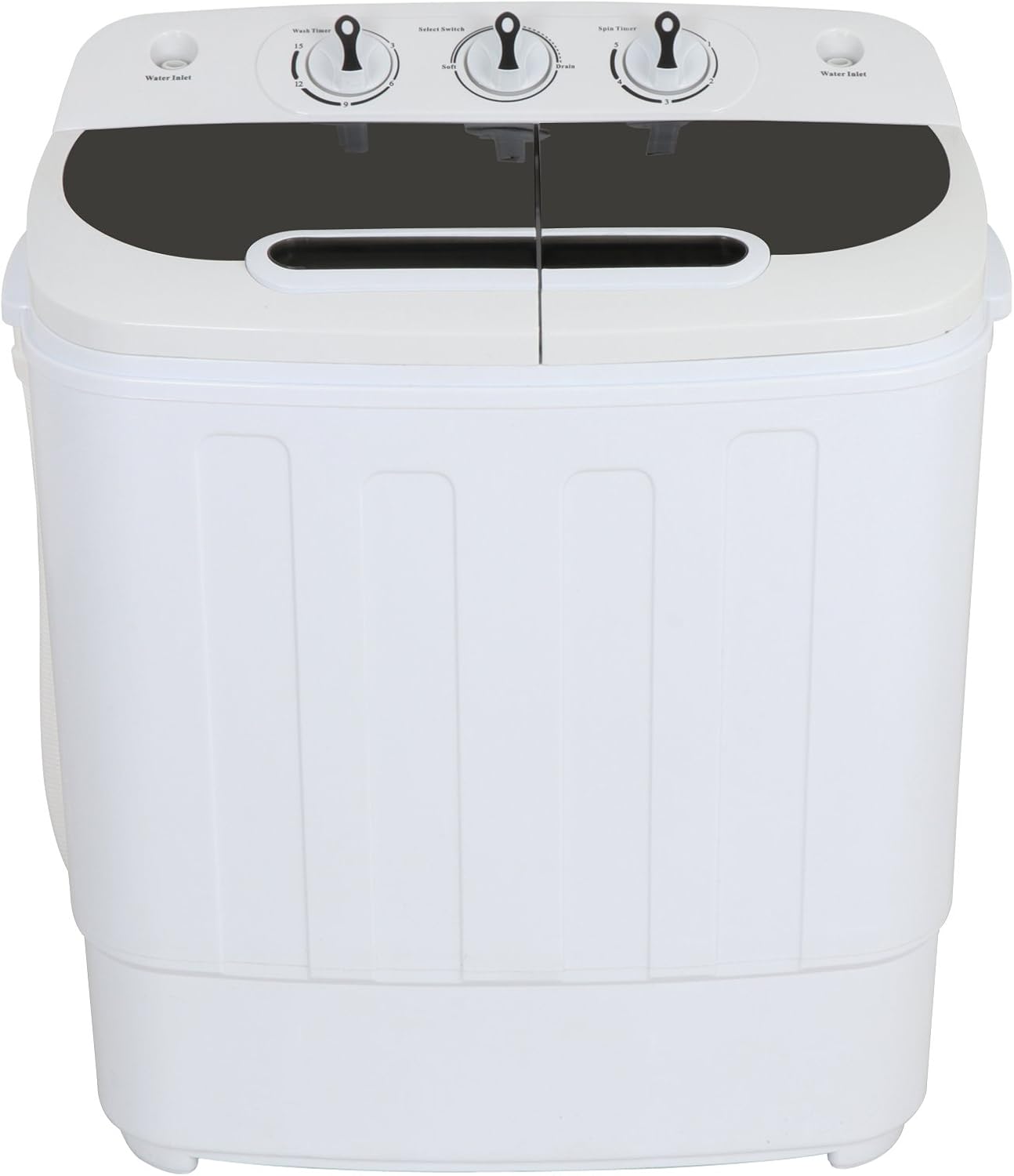 HomGarden Portable Washing Machine Twin Tub, 13lbs Total Capacity Compact Mini Washer and Spin Dryer with Timer Control, Built-in Drain Pump and Inlet Hose, Perfect for Apartment, Dorm, RV, Camping