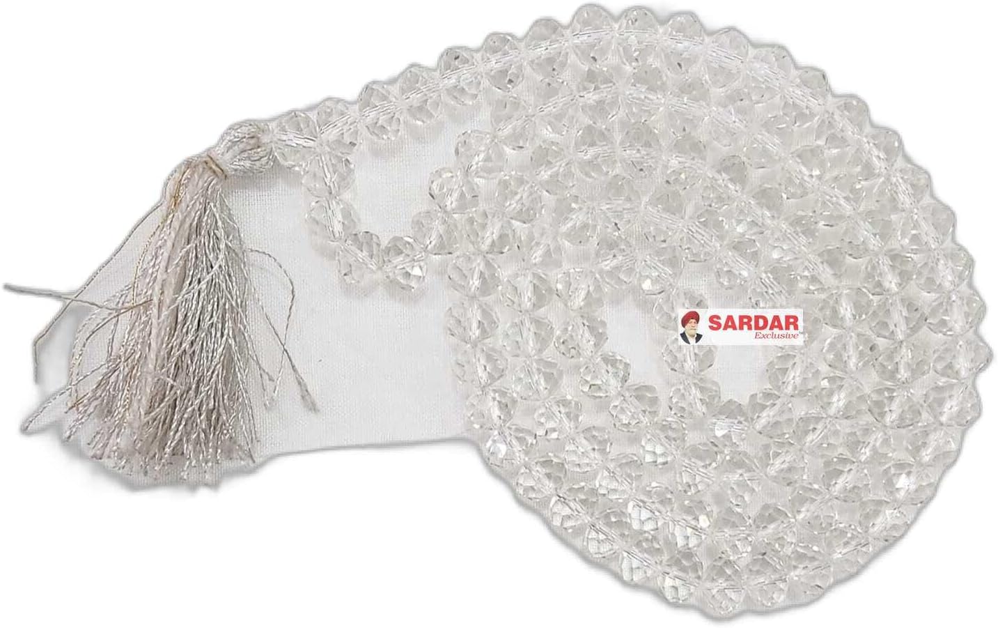 crystal Gems & Jewels simarna/crystal Jaap Mala for paath Pooja (108+1 Beads) | Natural & Certified | Astrological Beads | Positive Effect | Unisex Both for Men & Women