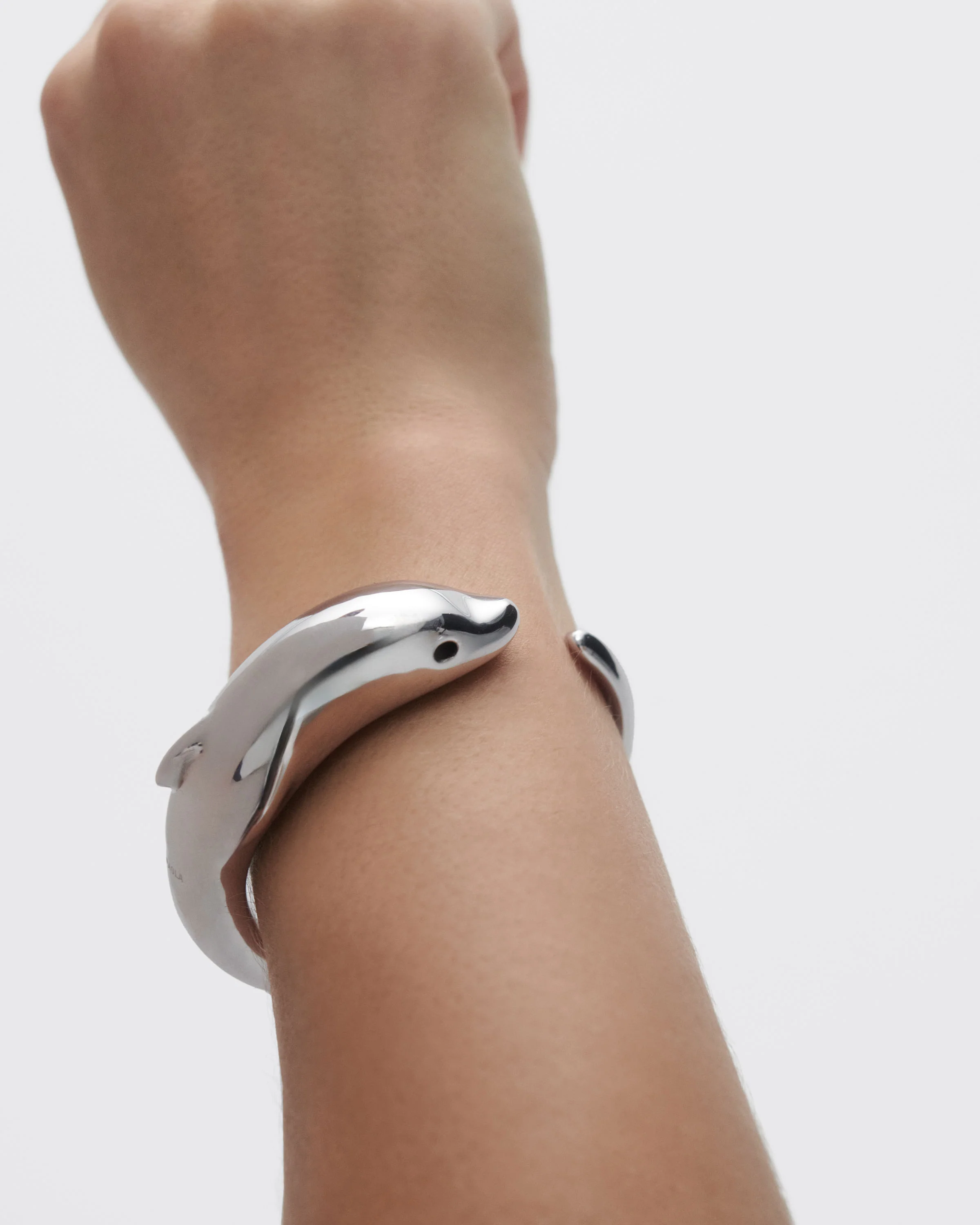 Dolphin silver bangle