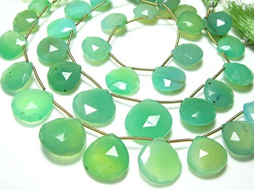 13 inch natural beads strand of 12-15mm faceted heart chrysoprase chalcedony gemstone briolletes beads for DIY jewelry - necklace, bracelet, earring, ring.