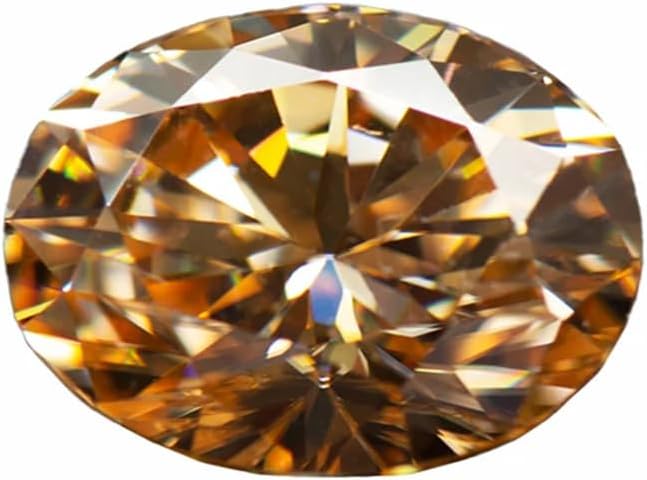 Moissanite Stone Champagne Color Oval Shape Charms Beads Vvs1 With GRA Necklace Rings Materials