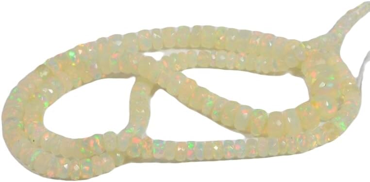 13 inch Strand of Natural gem Ethiopian Opal, 8-12mm rondelle Faceted Beads for DIY Jewelry Making. | Beads_03848