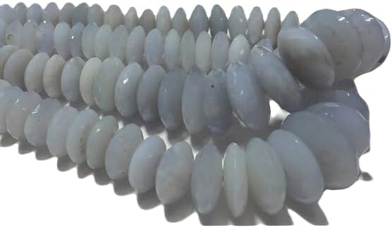 13 inch Strand of Natural gem Chalcedony, 7-14mm rondelle Faceted Beads for DIY Jewelry Making. | Beads_03410