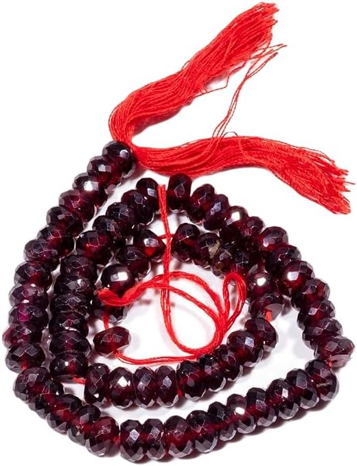 13 inch Strand of Natural gem Israel Cut Garnet, 8mm Rondelle Faceted Beads for DIY Jewelry Making. | Beads_04923