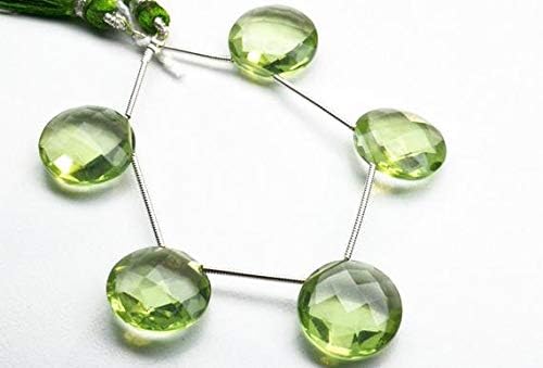 5 matched green amethyst color quartz faceted round 16 mm