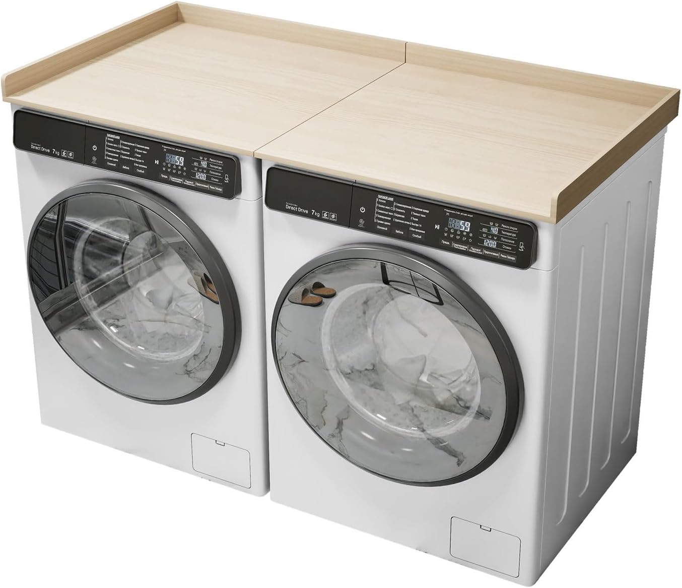 Washer Dryer Countertop Foldable Laundry Countertop Wood Topper with Anti-Slip Pads 54