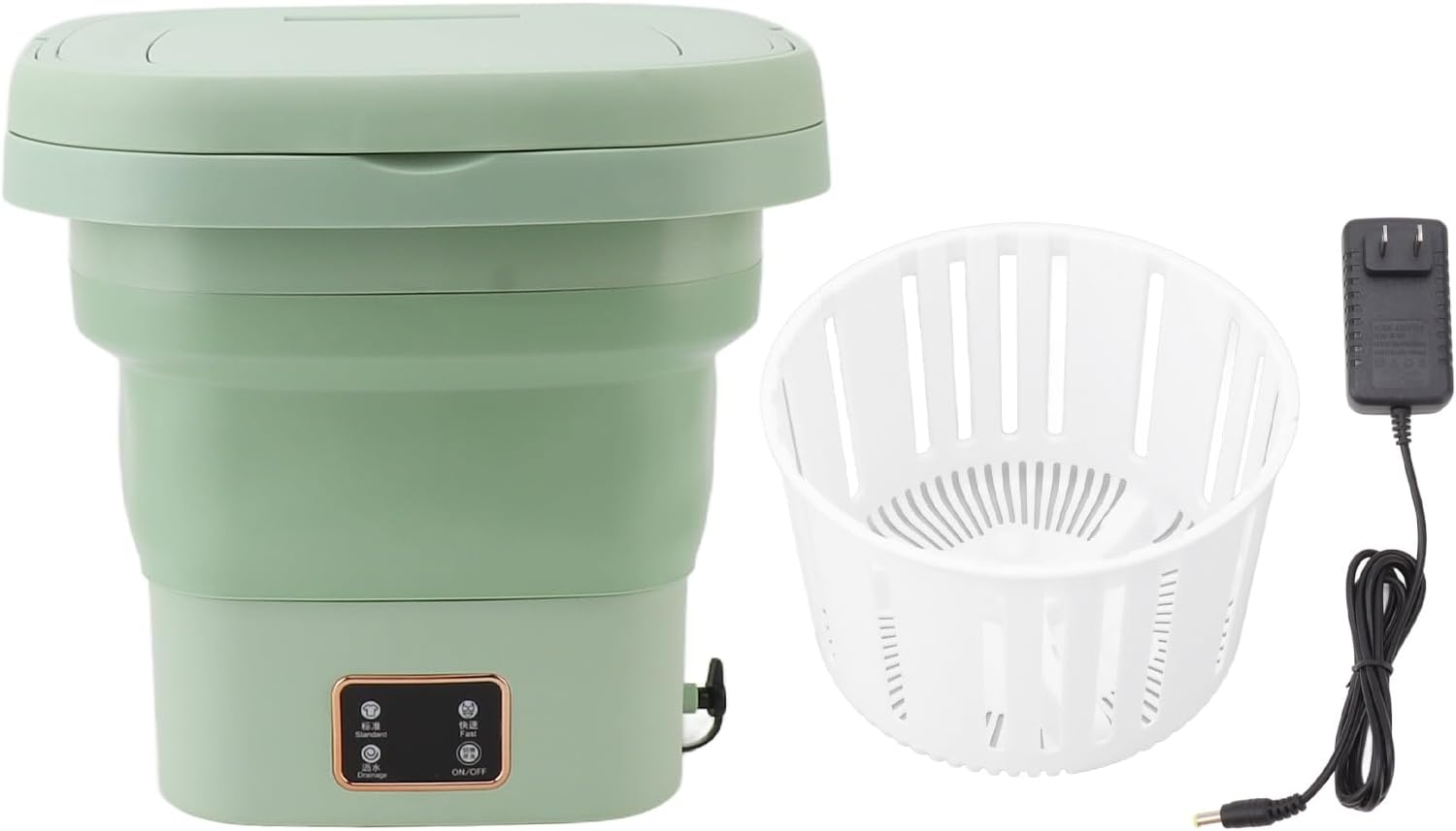 Jiawu Portable Washing Machine, Mini Foldable Washer and Spin Dryer, 9L Small Washing Machine for Baby Clothes, Underwear, Dormitory, Hotel, Camping, RV Travel (Green)