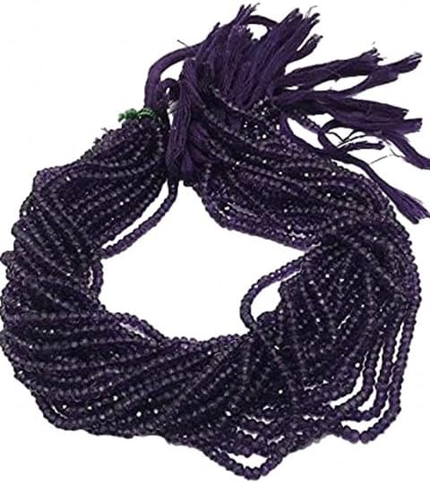 Natural Dark Amethyst Micro Faceted Rondelle Beads, 3.5mm to 4mm, 13 inches, Semiprecious Stone Beads lot of 5 Strands Chik-STRD- 91092