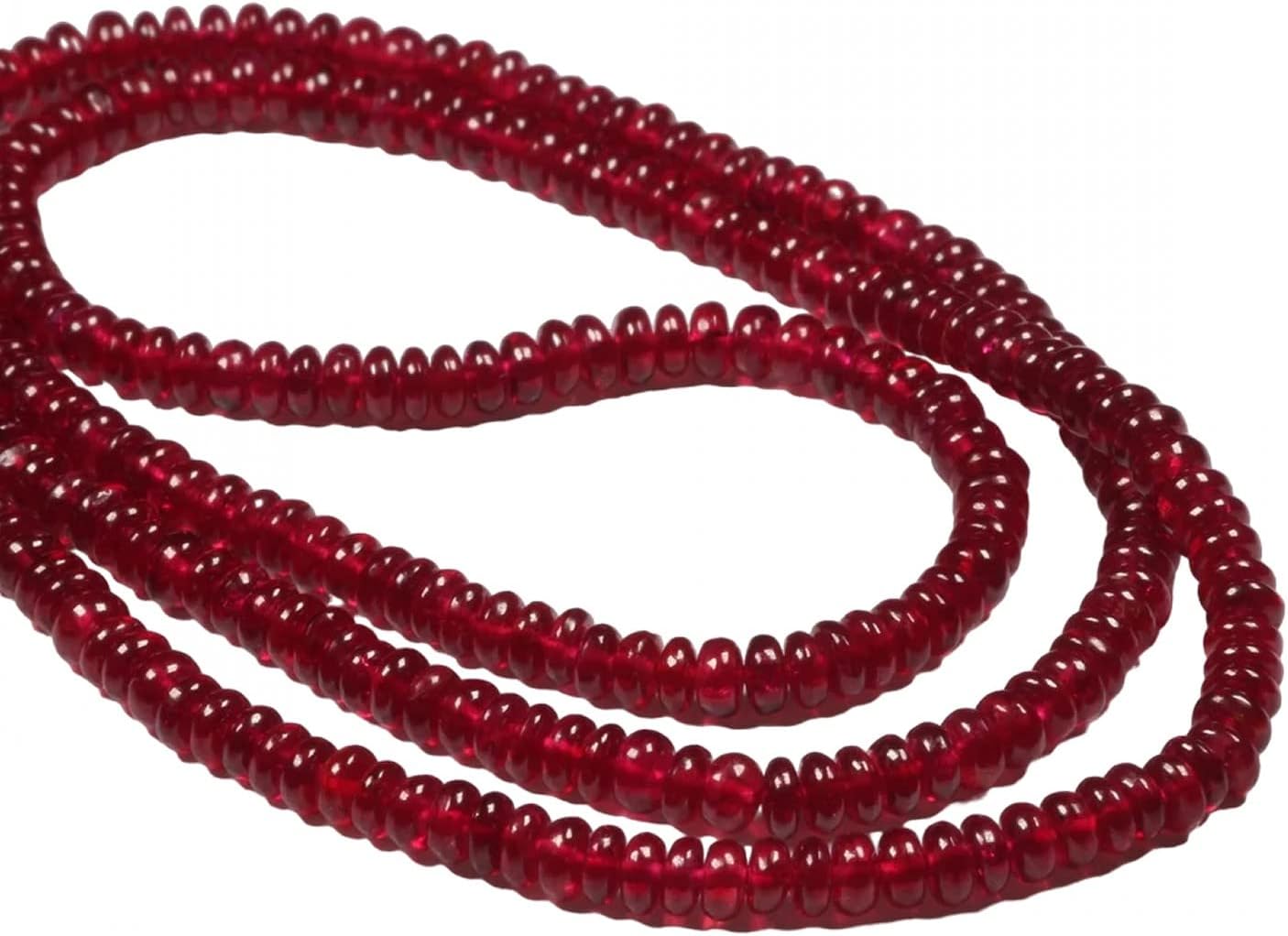 1 Strand AAA Red Ruby 3mm Smooth Rondelles 16