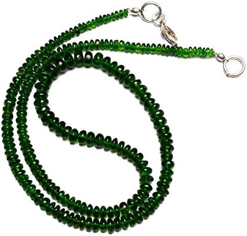 Super Rare Natural Chrome Diopside Smooth Rondelle Beads 16.5