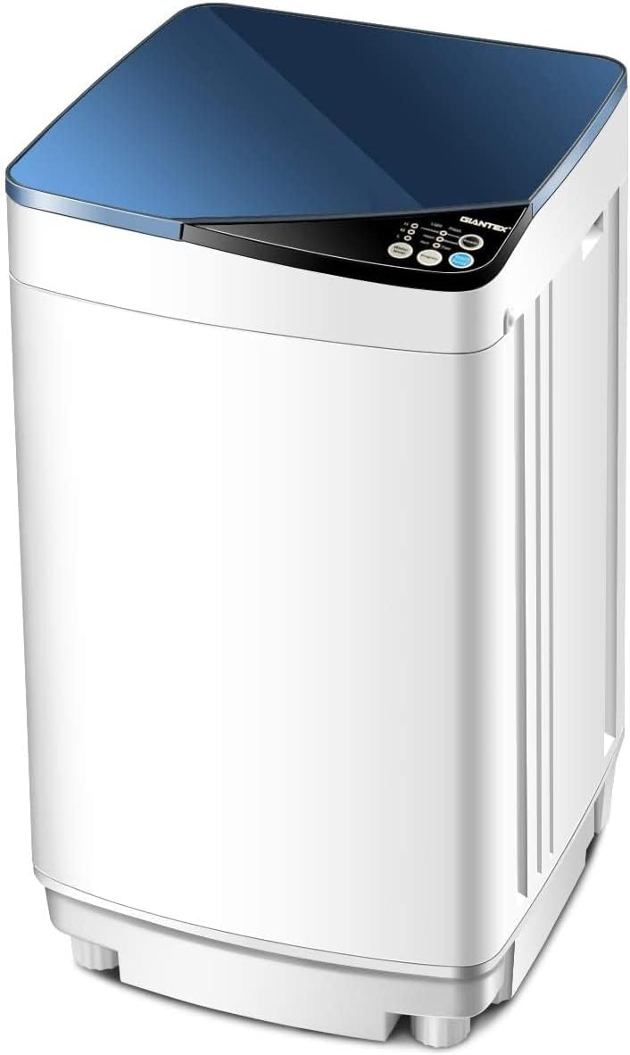 Waterjoy Portable Washing Machines, 7.7 lbs Load Capacity Portable Washer and Dryer Combo with Built-in Barrel Light & LED Display for Household and Apartment （Blue）