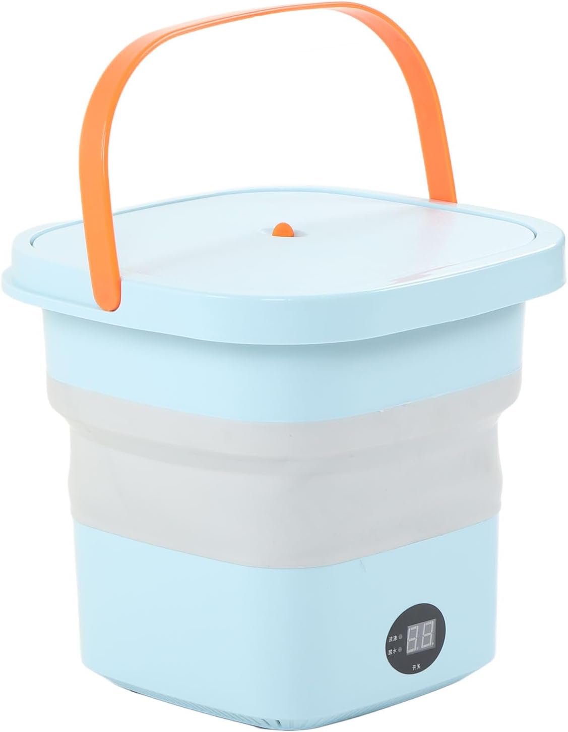 Portable Washing Machine, 6L Foldable Automatic Washing Machine, with LCD Panel Display, Built in Spin Dryer for Baby Clothes, Underwear Or Small Items, Apartment, Laundry Room, Camping(Blue)