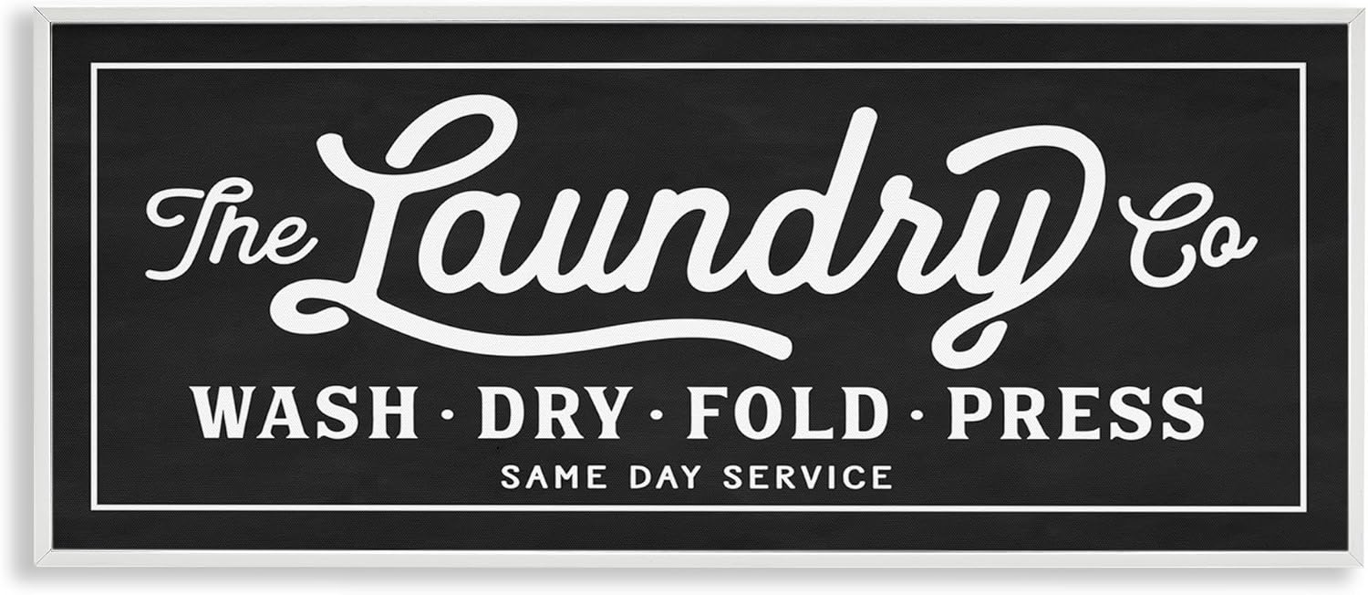 Stupell Industries Vintage Laundry Sign Cursive Typography