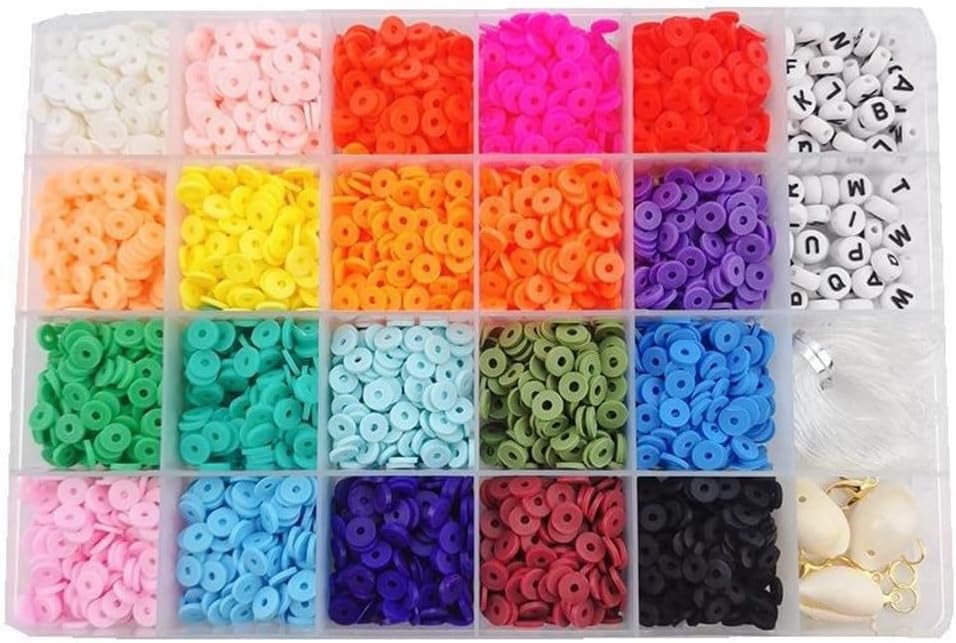 Polymer Clay Sheet Polymer Bead Alphabet Slice 24 Grid Set DIY Jewelry Accessories