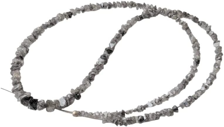 1.5-3.5mm Salt And Pepper Rough Diamond Beads, Raw Uncut Diamond Beads, Diamond Chip Beads Strand (8IN To 16IN Options) - PPD581, 1.5-3.5 MM Approx.