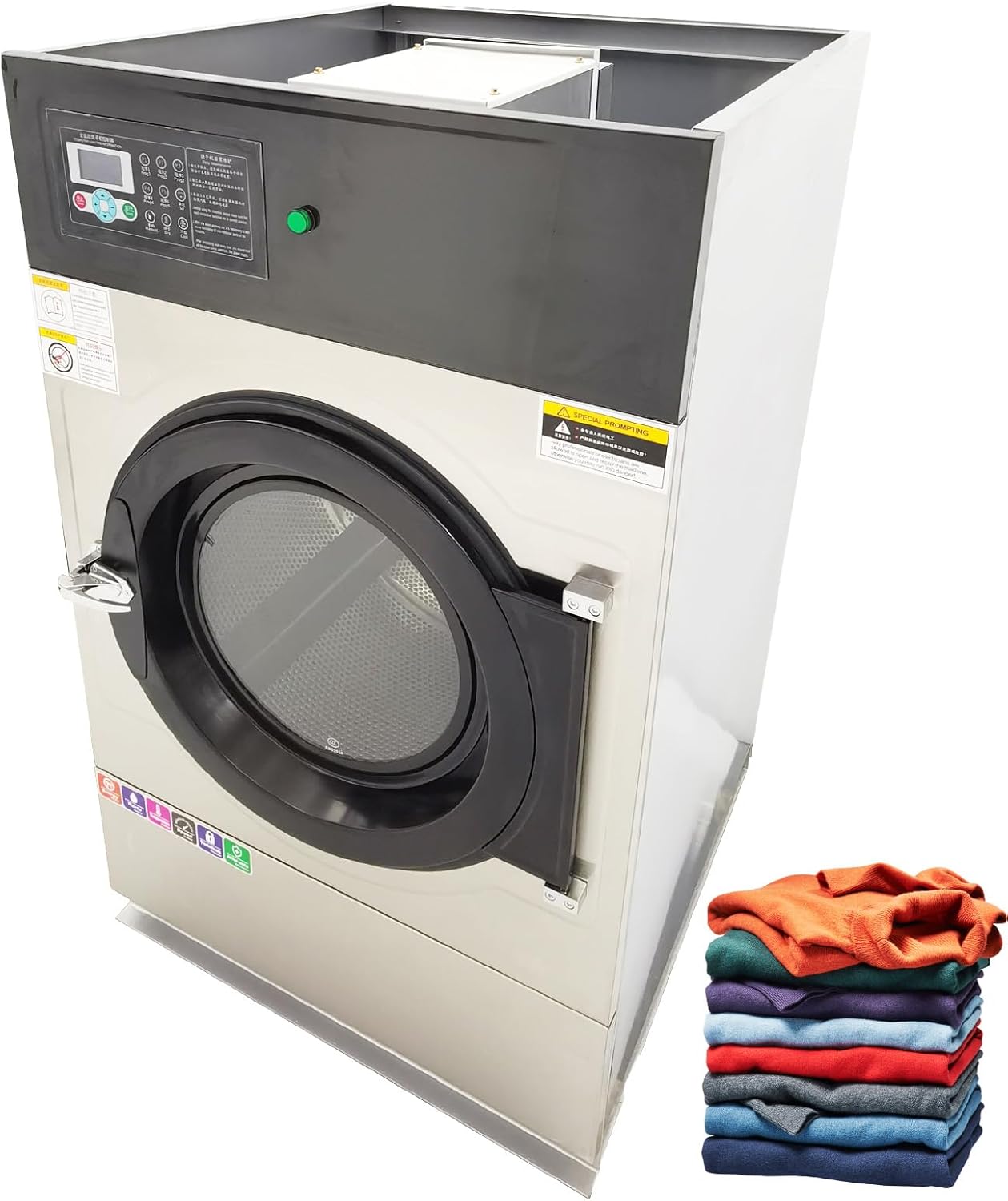 220V 3PH Commercial Automatic Clothes Dryer, Dryers for Laundry, 33LB Dry Clothes Capacity 8KW Electric Heating Power, φ29.5