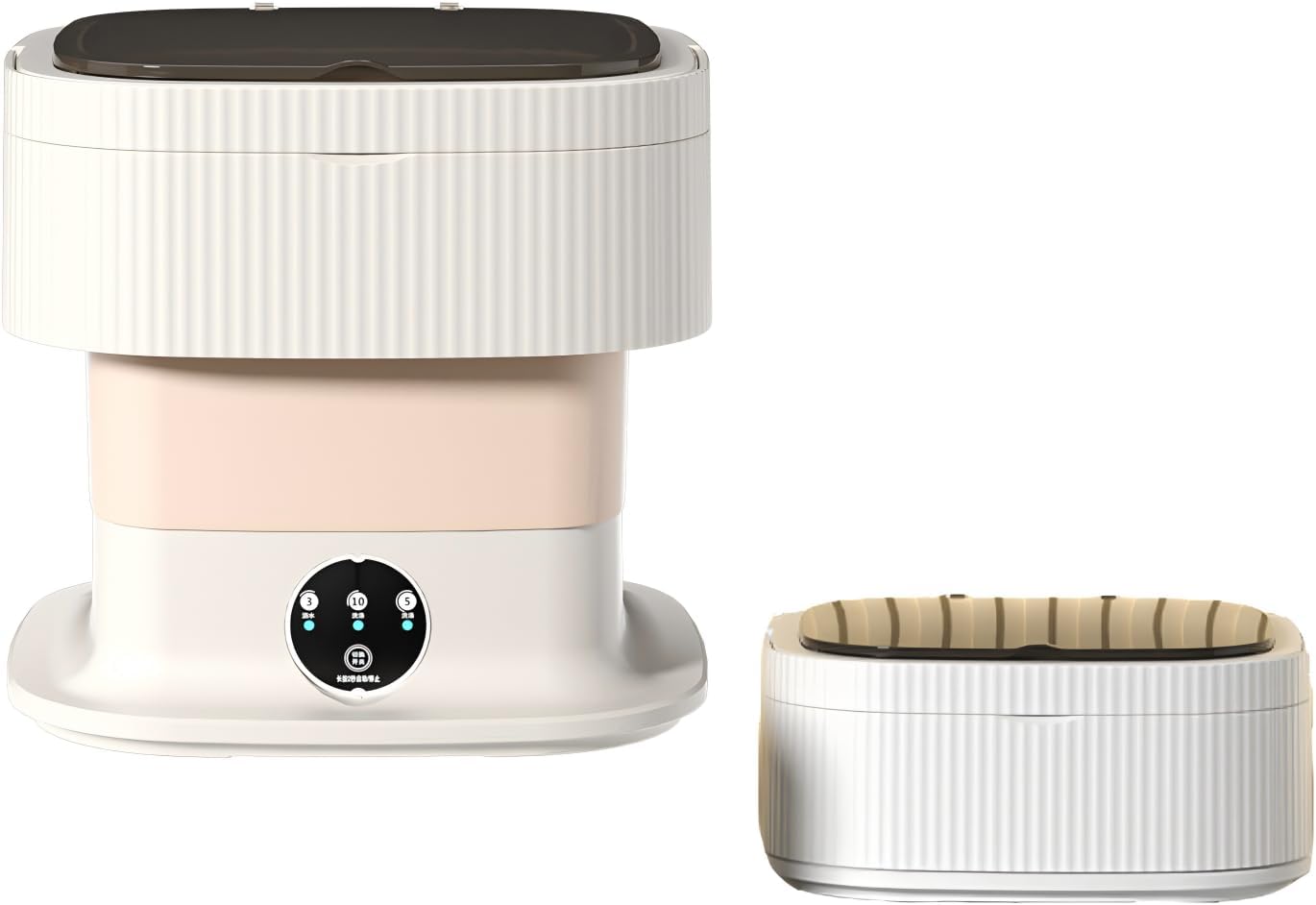 Portable Washing Machine,Mini 10L/8L Foldable Washer and Dryer with Spin Basket,Small Washer with Upgraded Capacity,Small Laundry for Travel,Sutiable for Underwear,Baby Clothes,Socks (Khaki02, 10L)