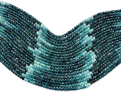 Extremely Rare Natural Grandidierite 2mm-3mm Micro Faceted Rondelle Beads | 13