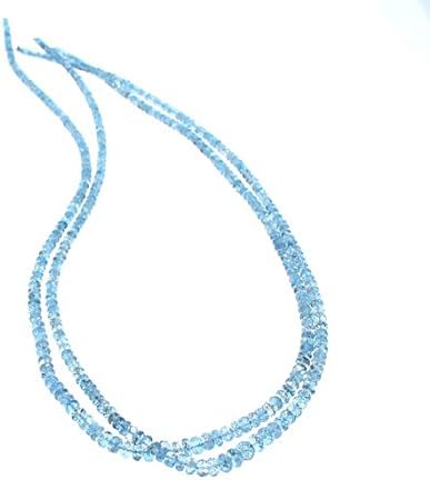 aquamarine beads faceted rondelles 2.8-6mm 18.5