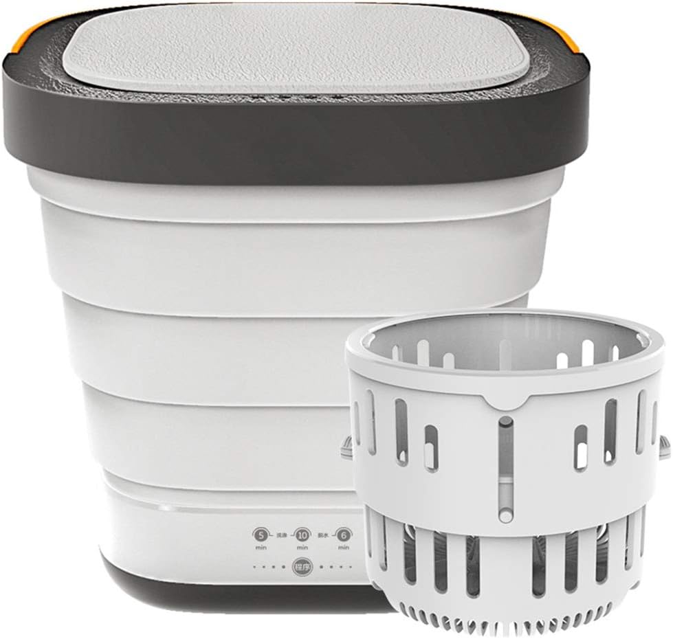 Portable Folding Clothes Washing Machine, Mini Foldable Washer and Dryer, Electric Compact Small Laundry Machines, Energy Saving Home Travel