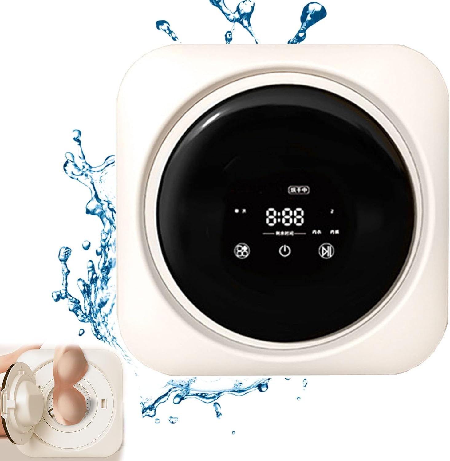 3.5L Underwear Washing Machine, Mini Laundry Machine and Drying, Fully Automatic Small Mini Sock Washing Machine, with Stainless Steel Inner Barrel, Low Noise