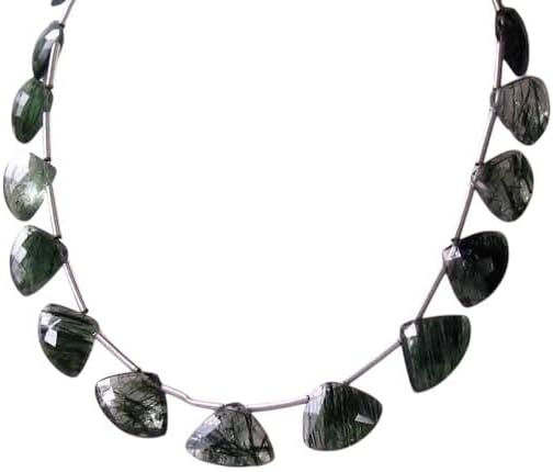 AAA Actinolated Quartz Faceted 8x11mm Briolette Beads 109896 for Jewelry Making